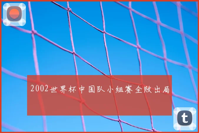 2002世界杯中国队小组赛全败出局
