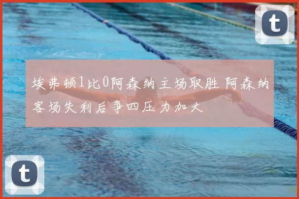 埃弗顿1比0阿森纳主场取胜 阿森纳客场失利后争四压力加大